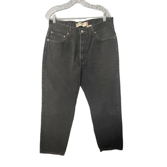 Vintage Y2K Levis 550 Jeans Men Size 36x30 Black Denim Relaxed Fit Straight Leg - Picture 1 of 6